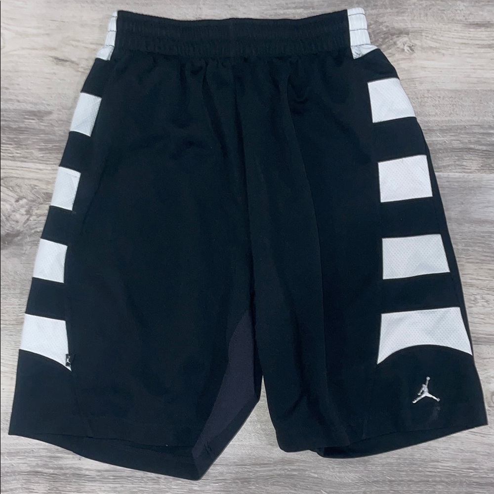 Jordan Men's Black and White Athletic Shorts